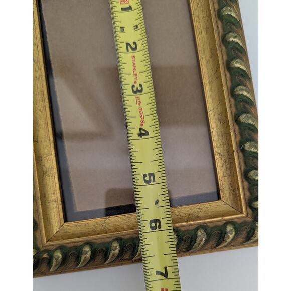 Lot 3 Vintage Gold Green Photo Frames Ornate Design Verdigris For 3.5 X 5.5" Art - Picture 7 of 8